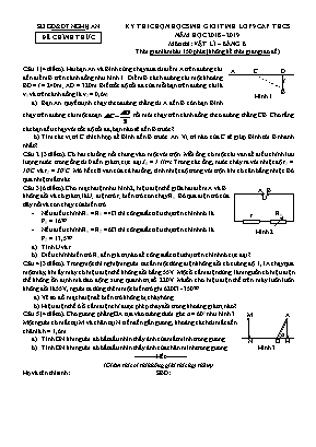 Đề thi chọn học sinh giỏi tỉnh Lớp 9 cấp THCS môn Vật lý - Bảng B - Năm học 2018-2019 - Sở giáo dục và đào tạo Nghệ An (Có đáp án)